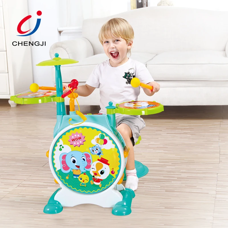 Educational Machine Musical Instrument Plastic Jazz Drum Set For Kids