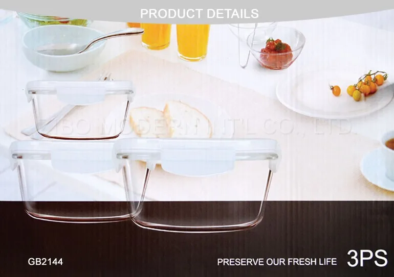 Heat Resistant Pyrex Glass Food Warmer Bowl Set For Microwave Oven