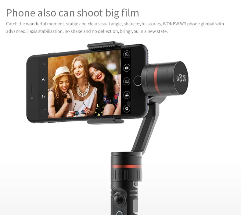 Smartphone 3 axis handheld brushless video gimbal stabilzier for sale