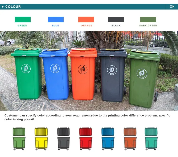 Factory Customized Free Sample En8405 240 Liter Waste Bin Recycle Bin