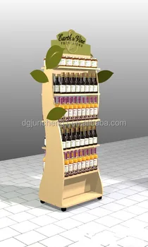 Jc17421 Wooden Floor Stand Wine Display Rack Fruit Jam Rack Buy