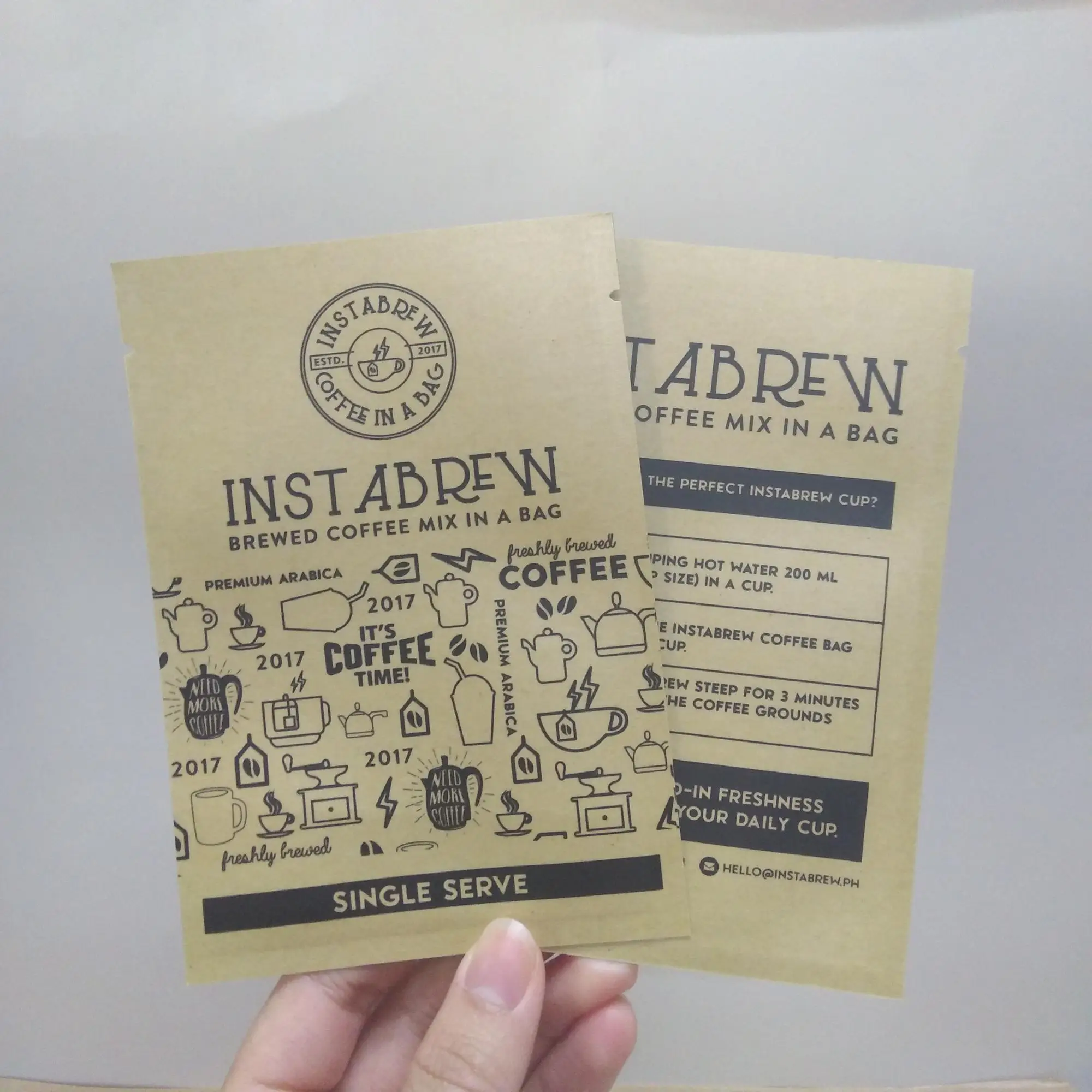 Mini Coffee Pouch Print Original Kraft Liner Paper Drip Packaging Aluminum Foil Bags With Custom Logo Aluminium