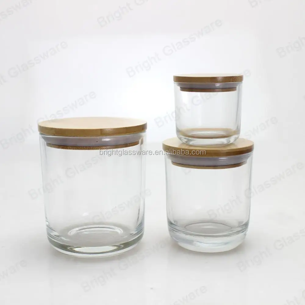 High Quality 8oz Glass Jar With Wooden Lid,Glass Candle Jar With Cork