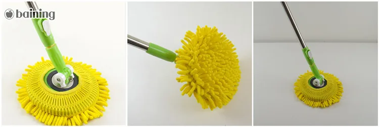 Eco-friendly quick-dry round spin&go smart mop head