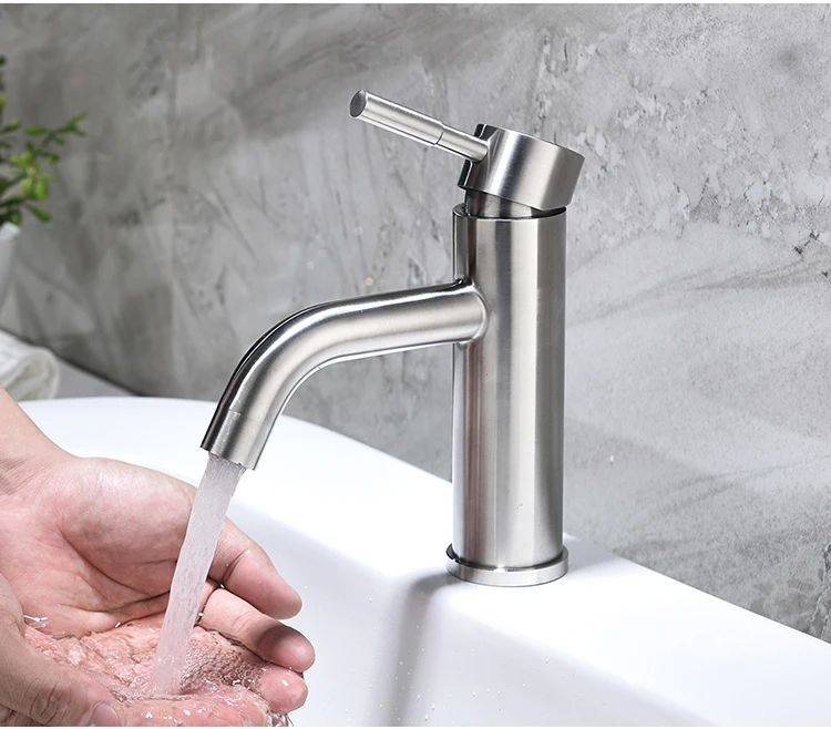 Economic Bathroom Long Water Faucet Stainless Steel 304 Faucet Mixer Hotel Basin Used