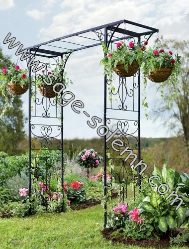 Metal Garden Arch With Gate For Plants Climbing Buy Bamboo