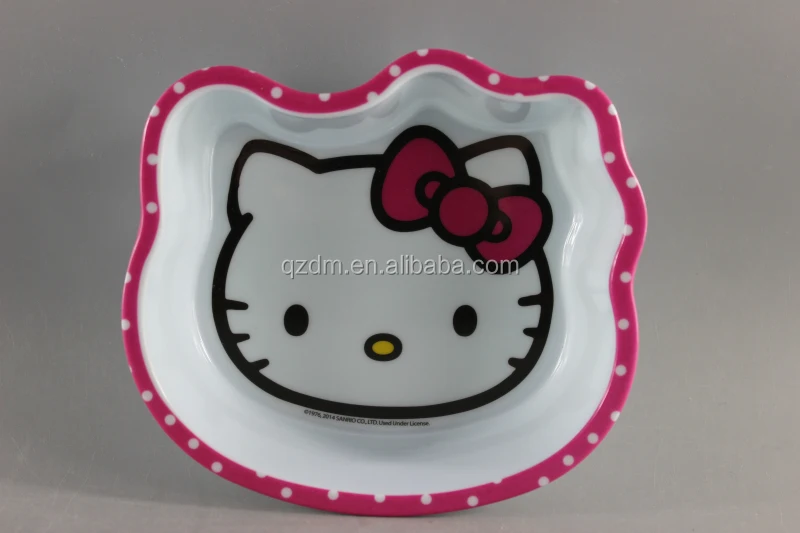 KT heart Shape Melamine Child Bowl Plastic Dessert Bowl
