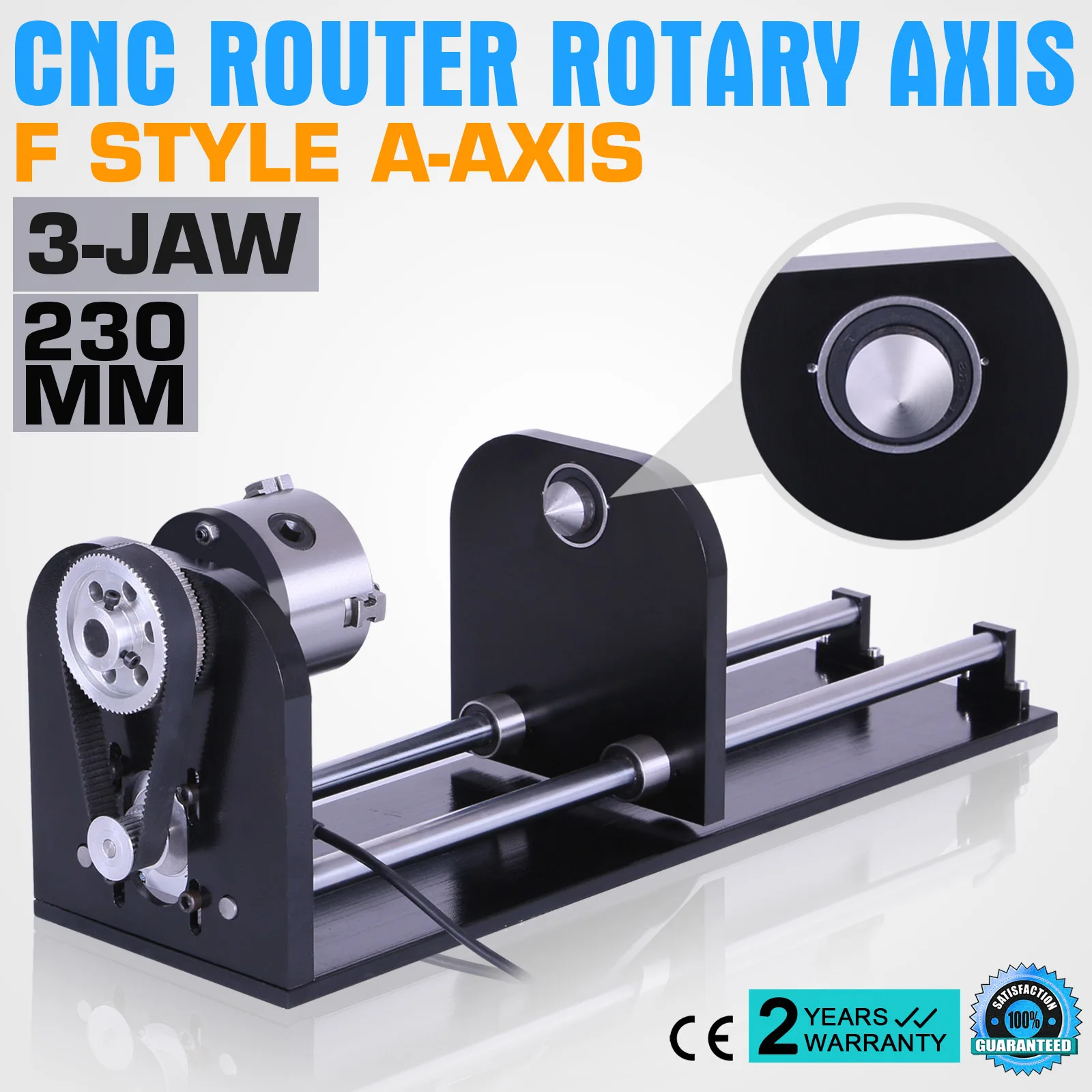 ROTARY AXIS WITH 80 MM 3-JAW 510 MM TRACK CNC ROUTER ACCESSORY F STYLE A-AXIS 