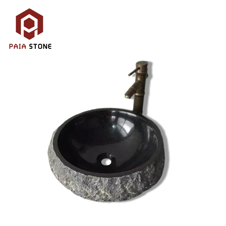 Hot Bathroom Washbasin Natural Stone Black Granite Vessel Sink Wahsbasin Product On Hot Bathroom Washbasin Natural Stone Black Granite Vessel Sink Wahsbasin Product On