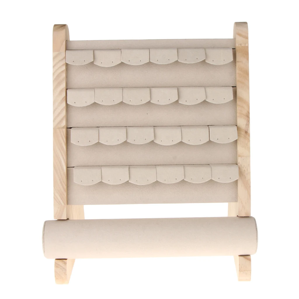 Wooden Jewelry Display Stand Bracelet Earring Holder T Bar Wooden Jewelry Display Stand Bracelet