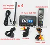 car digital tv tuner us DVB-T24 Four Tuner Four active antenna 25db Car DVB-T2 tv receiver box