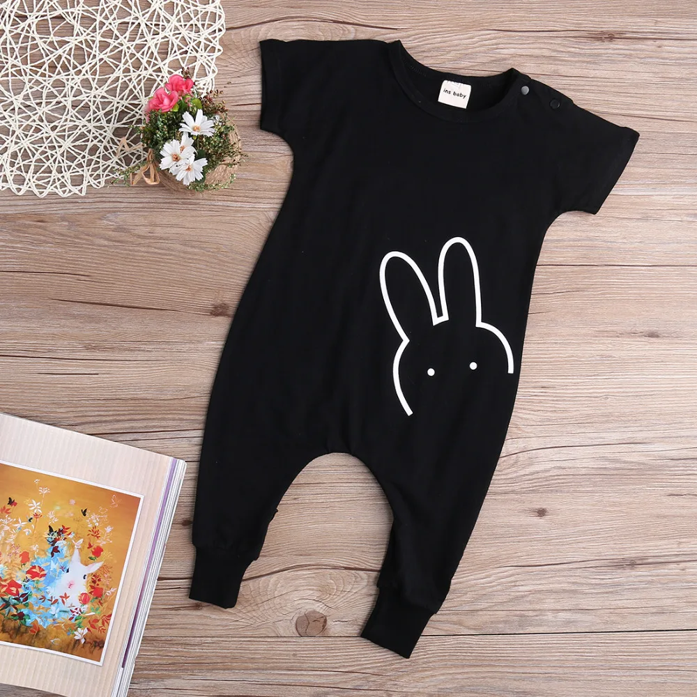 Summer 2016 Newborn Kids Baby Boy Girl Cotton Rabbit Romper Jumpsuit