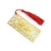 Square horse image etch brass simple bookmakr with tassel