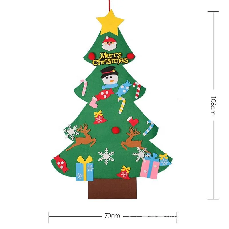 Fieltro Árbol De Navidad Con Adornos Regalos De Navidad Para Niños Para Año  Nuevo 2018 Puerta Colgando De La Pared Decoración De Navidad - Buy Árbol De  Navidad,Árbol De Navidad Fieltro,Árbol De