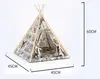 W0617 Dog bed Foldable Indoor Wooden House For Pet Dog Cat Indian Tent
