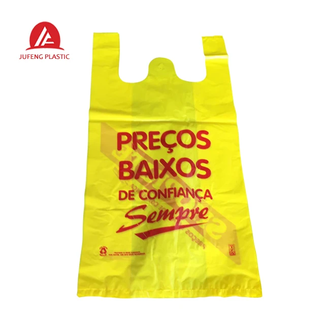 supermarket plastic hdpe and ldpe t-shirt carrier bag on roll