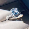 Vintage White Zircon Ring for Women Luxurious White Zirconia Group Inlaid zircon Ring Wholesale