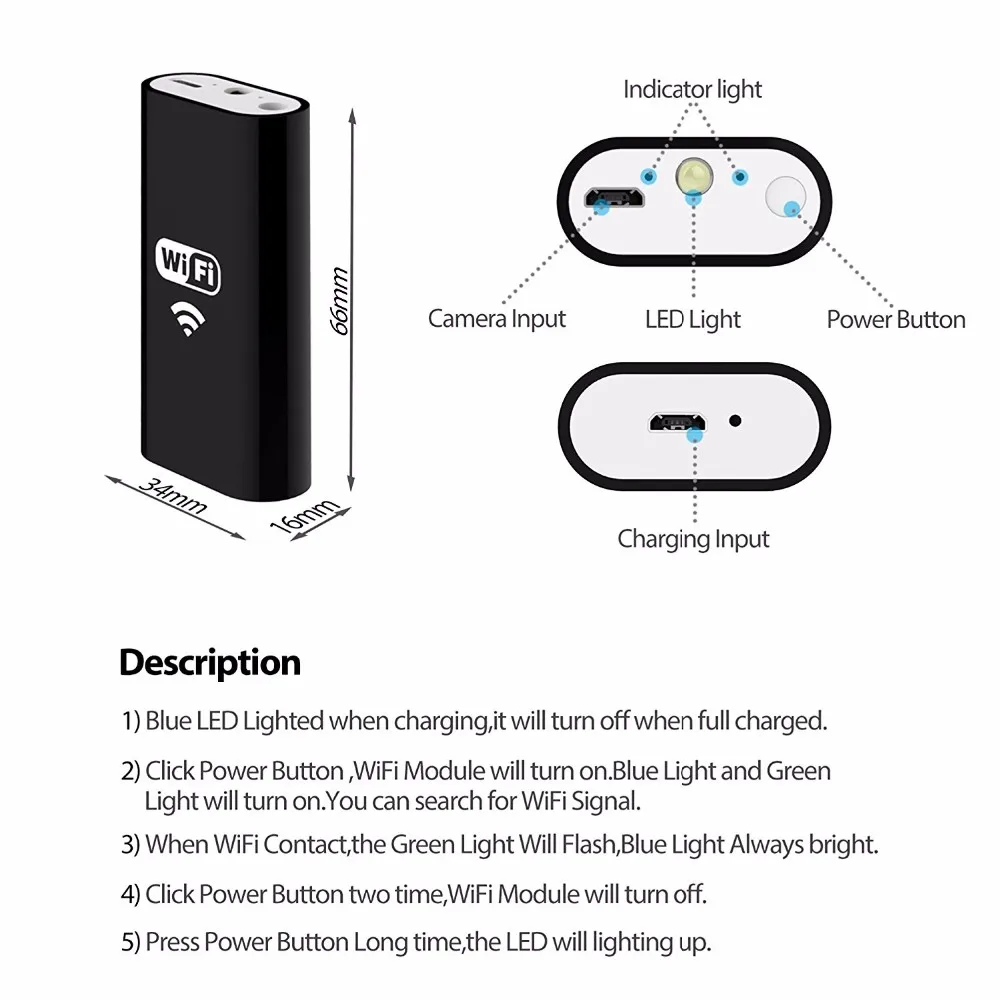 Ypc99 Wifi Hd 720p Endoscope Camera For Iphone Android Windows - Buy