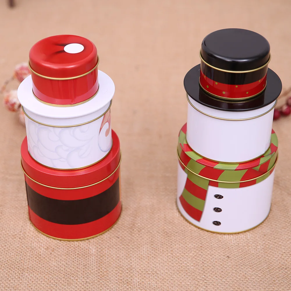 Oem Santa Claus Printing Cylinder Metal Christmas Gift Tin Box For ...