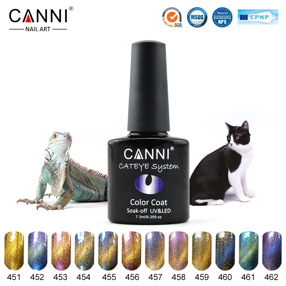 51024W CANNI factory 2016 nail art gel lacquers magnet soak off uv led chameleon cat