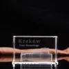 crystal ornaments 3D laser engraved glass blocks /cube