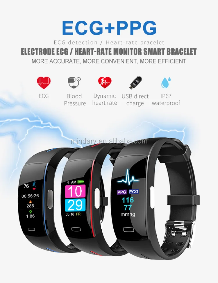 New Arrival Fitness Tracker Ecg+ppg Blood Pressure Heart Rate Monitor