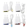 EU PLUG OUTPUT 5V 1A PLATED TWO USB PORTS WALL TRAVEL Charger CABLE SET
