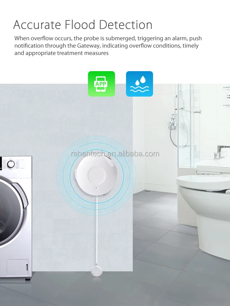 Wireless WiFi Smart Water Leakage And Motorized Valve Kit DIY Phone App Control