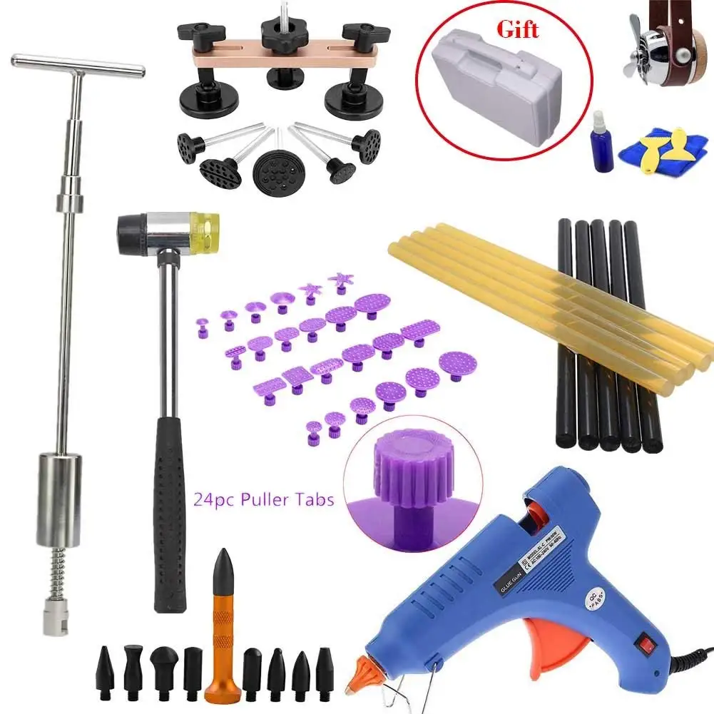 SOTRLO Auto Body Dent Removal PDR Rod Tool Kit Hail and Door Ding Repair Starter Set with Dent Hummer Tap Down Tool