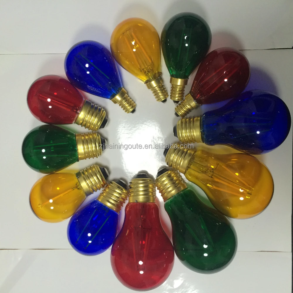 LED dimmable G145 A19 bulb E12 E14 E27 2w 4w 6w Globe LED Filament bulb,colorful led filament bulb