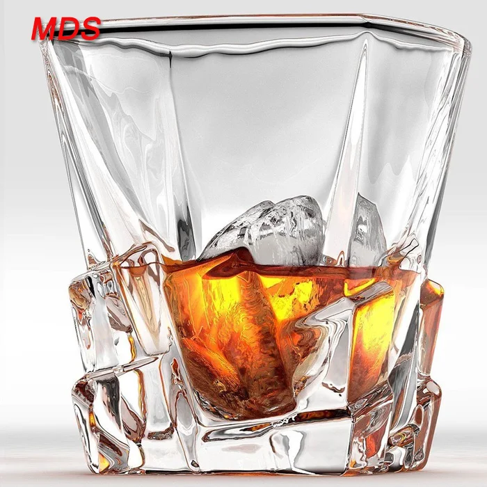 Classical square iceberg beautiful whisky glass for bar and hotel