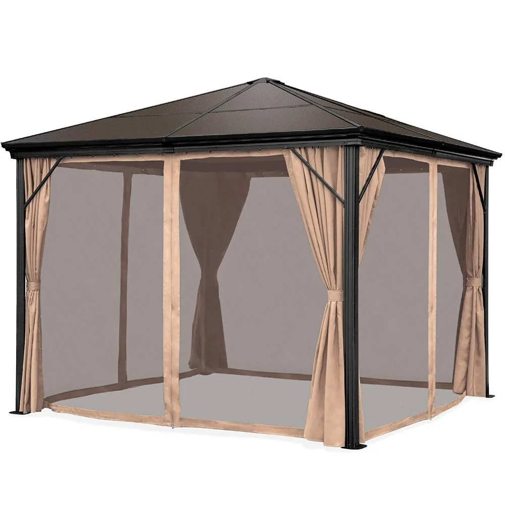 10x10ft Outdoor Aluminum Frame Hardtop Gazebo For Backyard,Garden With