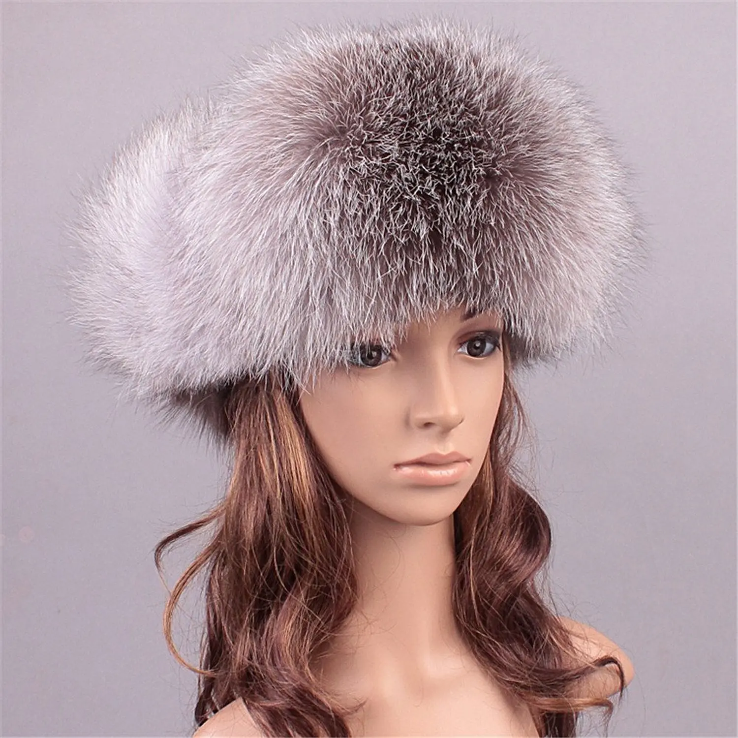 Buy Roniky Womens Real Fox Fur Russian Trooper Ushanka Hat Winter Fur ...