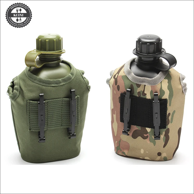 1l Pehdpe Black Army Canteen Water Bottle With Camouflage Cover Buy