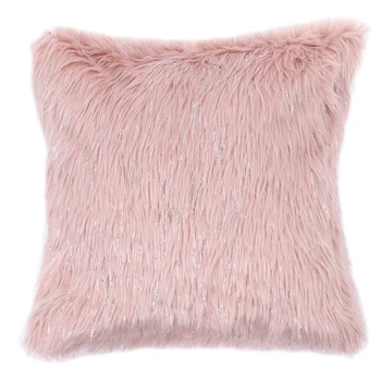 pink shaggy cushion