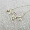 Best selling fashion women Handcrafted Heartbeat gold filled pulse heart necklace gold