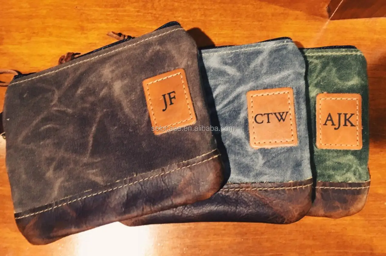 Waxed Canvas Zippered Golf Valuables Field Pouch