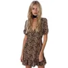 Z50260D New arrival women sexy leopard dress