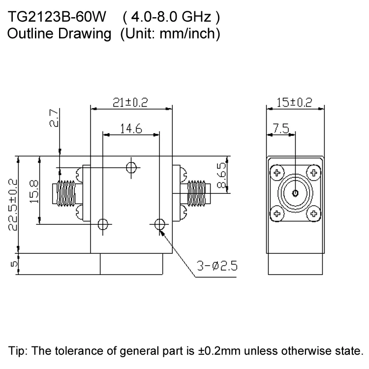 4.0 to 8.0 GHz RF Broadband Isolator Manufacturer