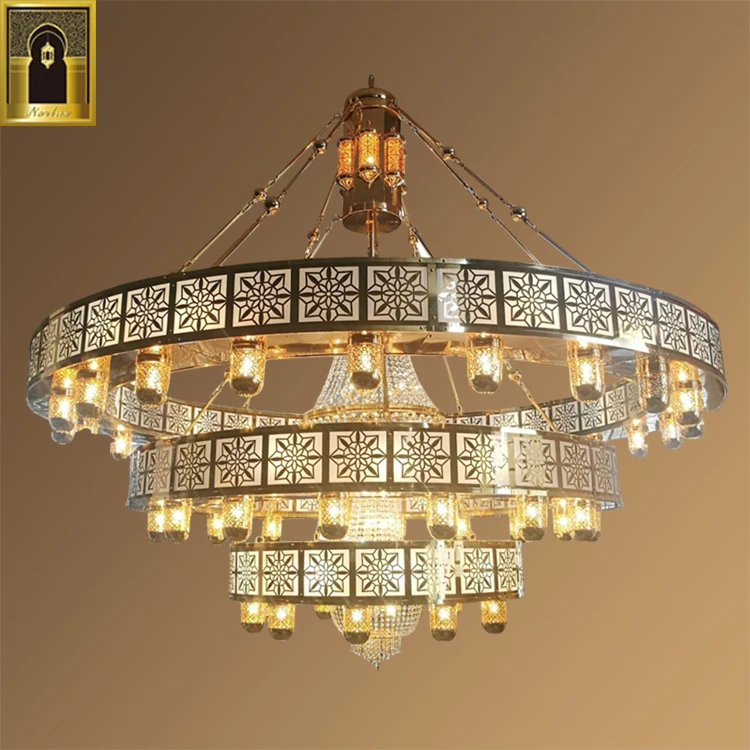 Decoration Fancy Large 3 Layers Gold Arabic Moroccan Islamic Pendant