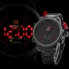 SHARK Men's LED Date Day Alarm Quartz Stainless Steel Band Wrist Sport Watch SH105