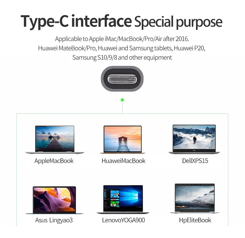Blueendless BS HC901 Special Design 9 in 1 Mutil Function usb 3.0 hub Type-C Data USB HUB wholesale OEM Accepted - ANKUX.COM
