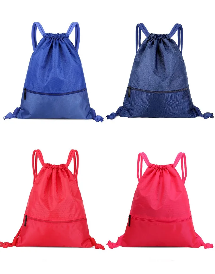 Durable Black Sports Gym Bag Men Shoulder Backpack Bag Drawstring Bag With Zipper Buy