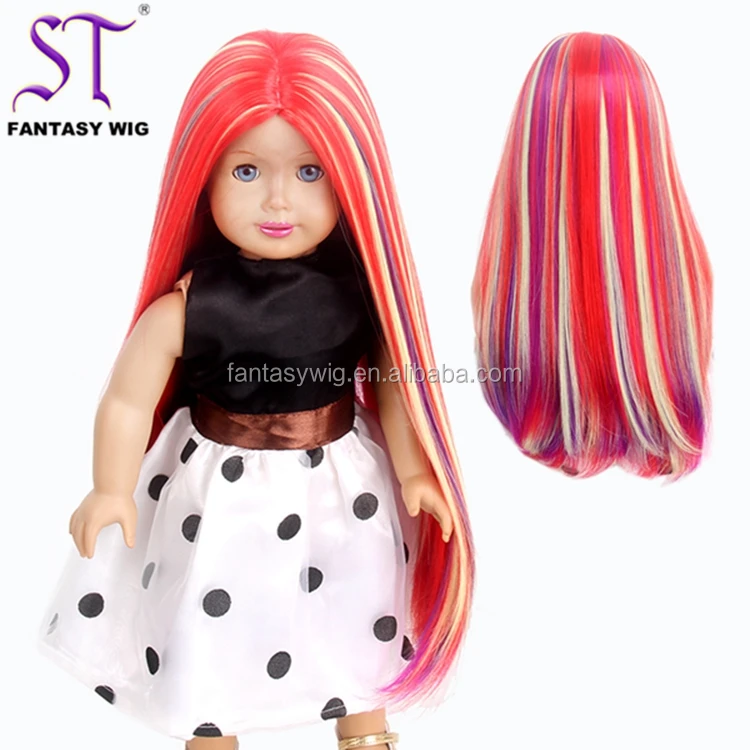 Cheap Wholesale Aliexpress Pullip Doll Wig Long Straight Colorful Wigs For 18 Inch American Doll ...