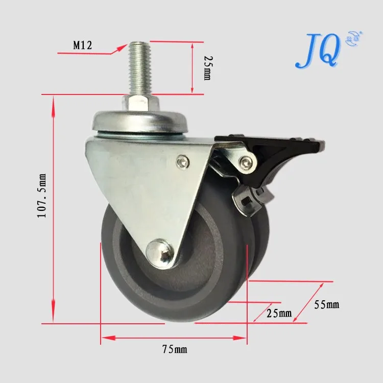 High Quality China Supplier 3inch Heavy Duty Tpr Locking Sewing Machine