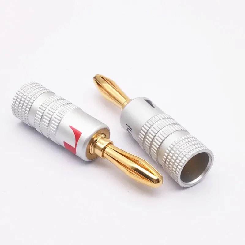 20pcs 24K Gold Plated Speaker Cable Wire Connector For 4mm Banana Plug Nakamichi