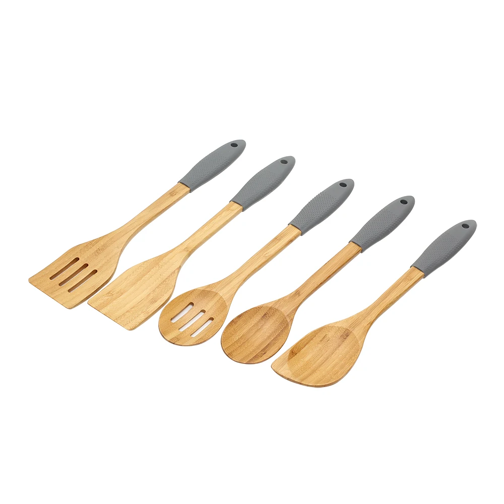 bamboo kitchen cooking utensil cheap wooden spoon with color