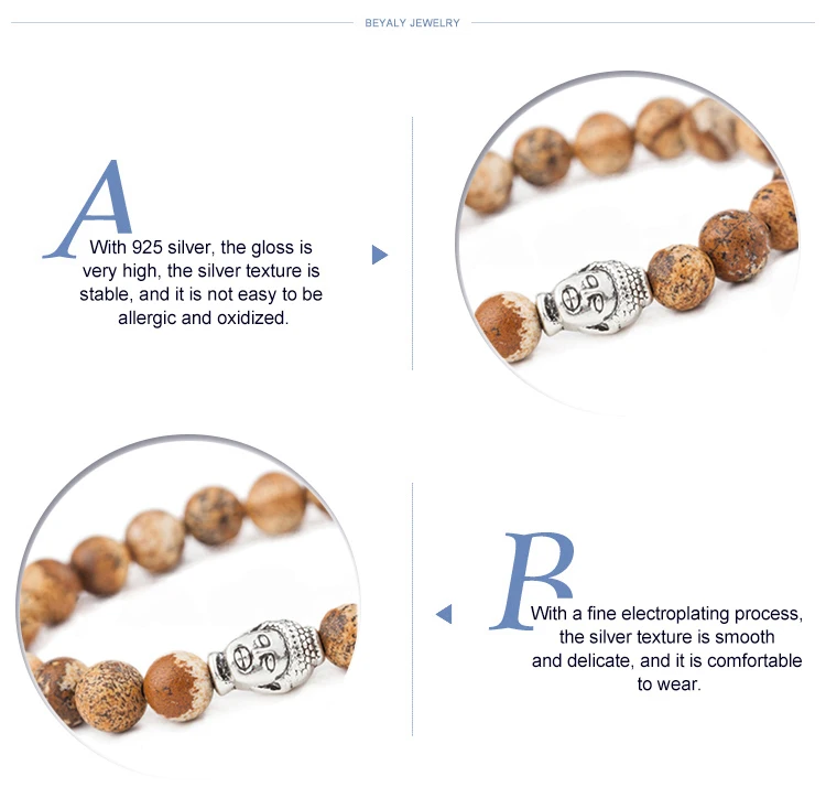 Simple style wooden beads chain design silver slide bracelet