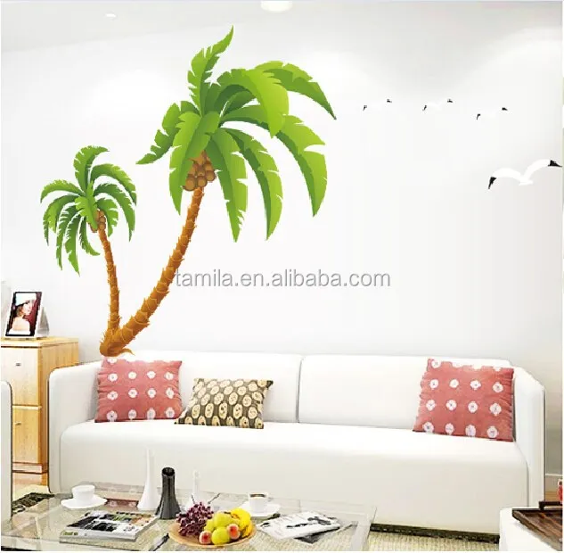 Kelapa Pohon anak Nursery Wall Sticker-Stiker-ID produk 