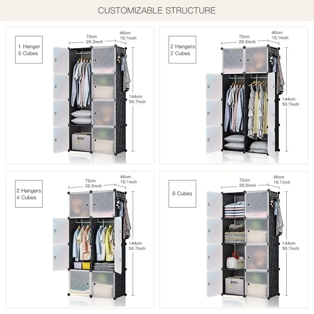 New style living room DIY plastic storage wardrobe